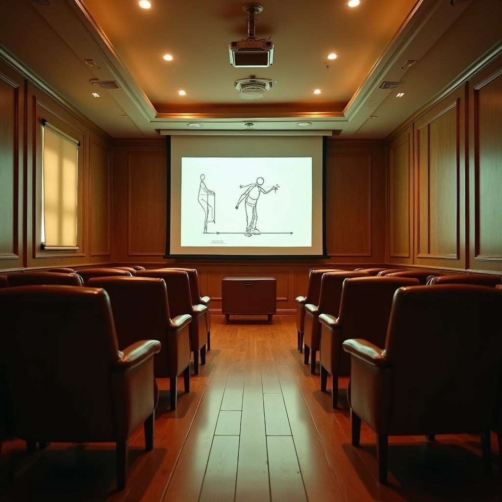 Clean, welcoming training room at the Neveho office set up for educational sessions on movement rehabilitation concepts
